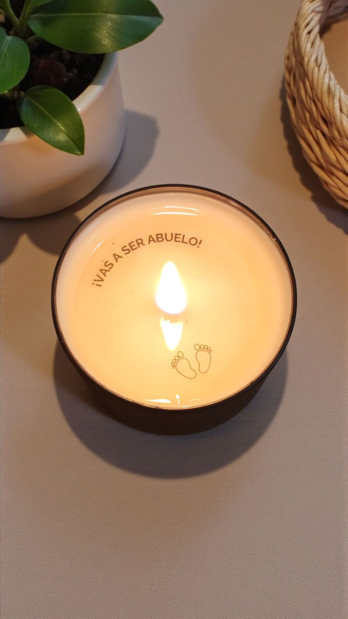 Vela con mensaje oculto